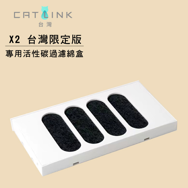CATLINK X2智慧貓砂機專用-活性炭過濾棉盒 兩盒四片